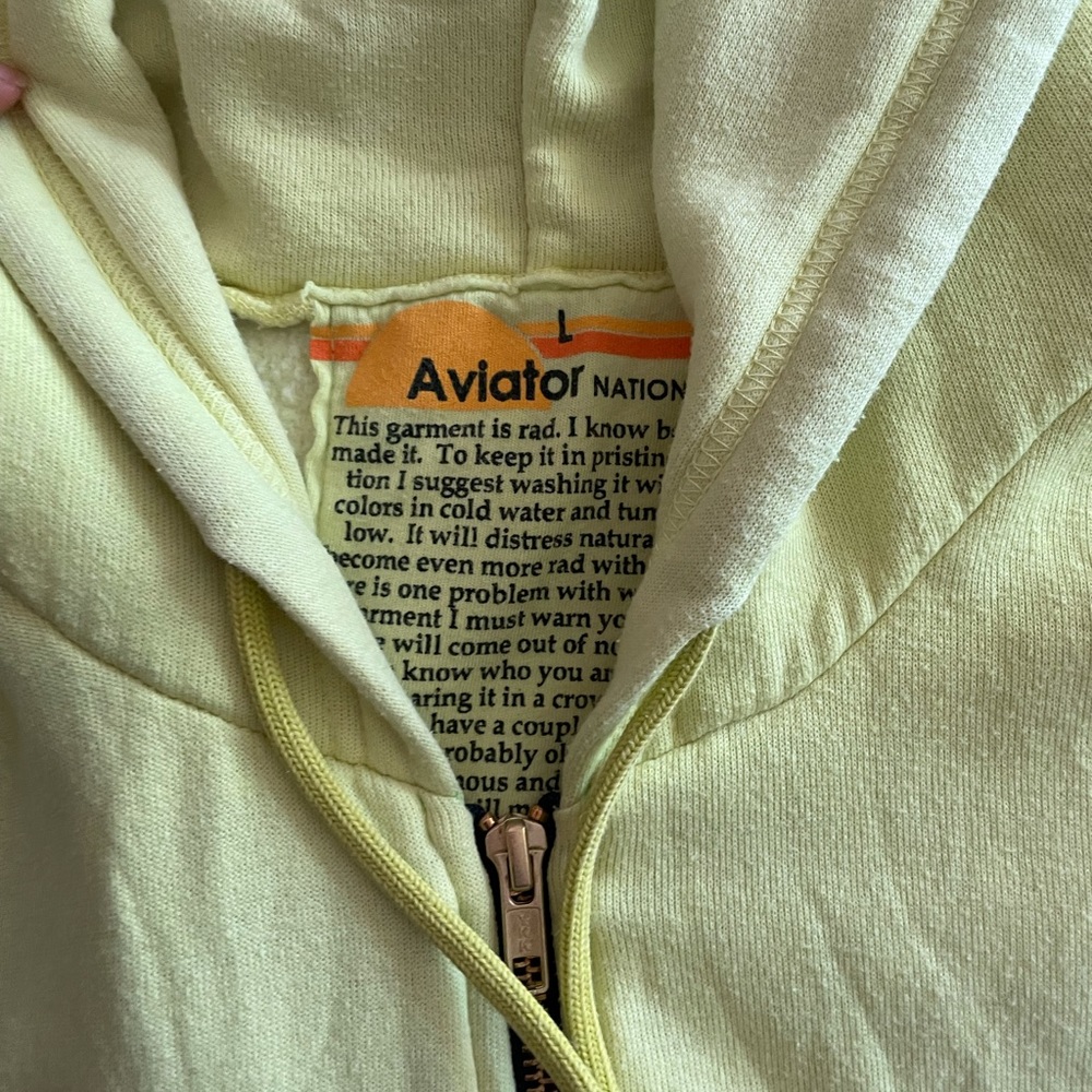 Aviator nation 5 stripe hoody neon yellow large - Picture 5 of 5